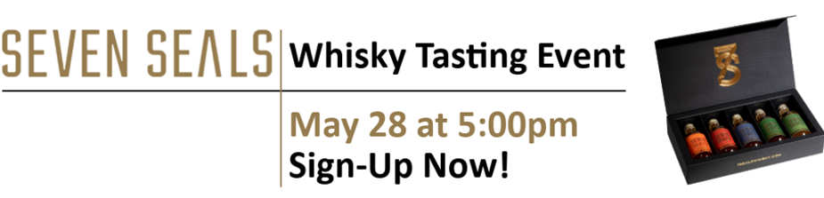 Signup for the Seven Seals Whiskey Tasting